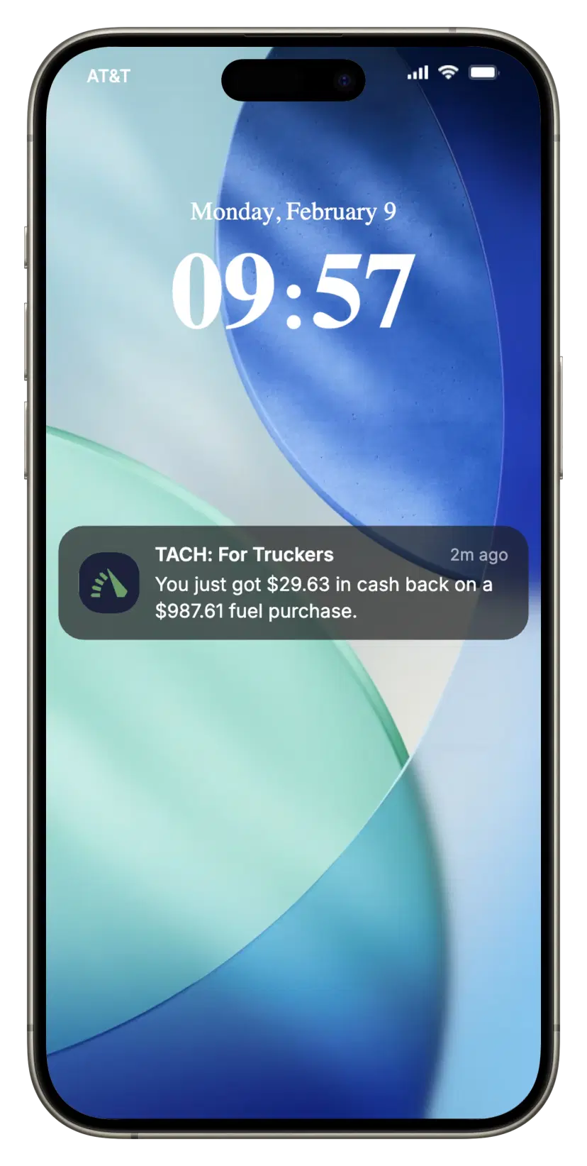 Cashback notification showing rewards earned